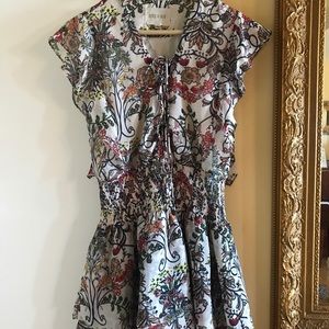 Off White Floral Mini Dress